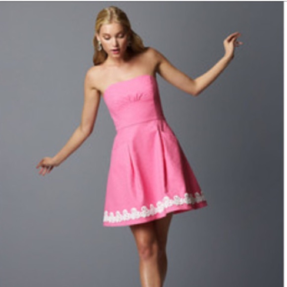LILLY PULITZER pink strapless dress